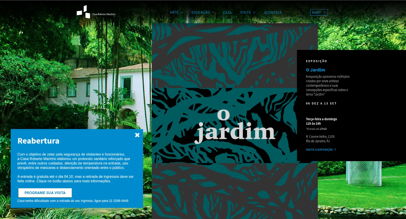 Casa Roberto Marinho content management system screenshot